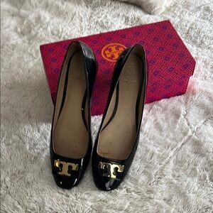 Tory Burch Black Patent Leather Flats